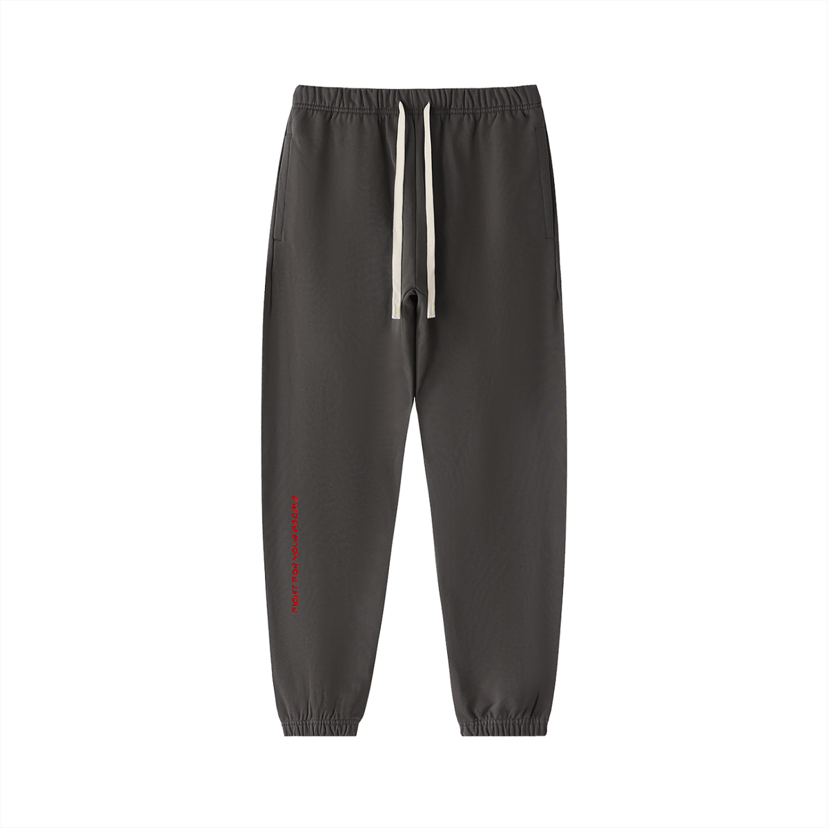 Spodnie Dresowe Heavyweight Cotton – Nowrocky™ — detal grubej bawełnianej dzianiny