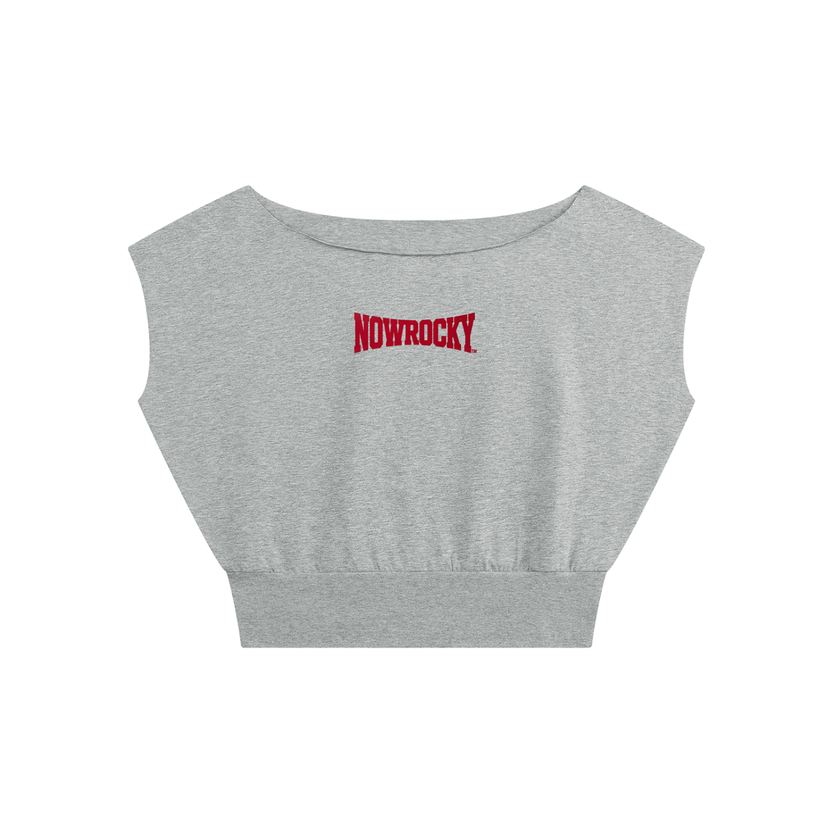 T-shirt Boatneck Raw Edge Crop – Nowrocky™ — t-shirt damski z szerokim dekoltem, ujęcie z profilu