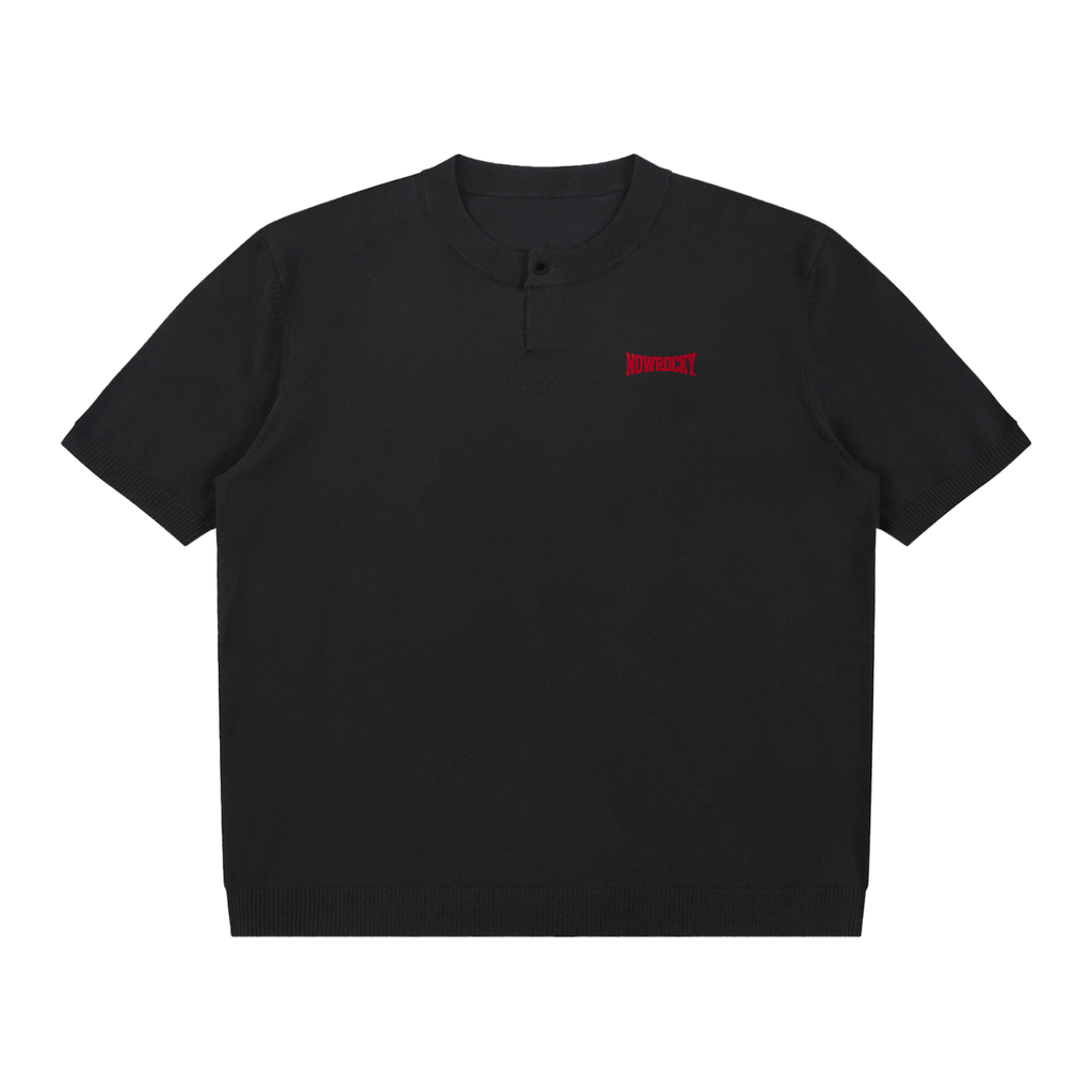 T-shirt Dziany Henley – Nowrocky™ — dziana koszulka henley, ujęcie z przodu na modelu