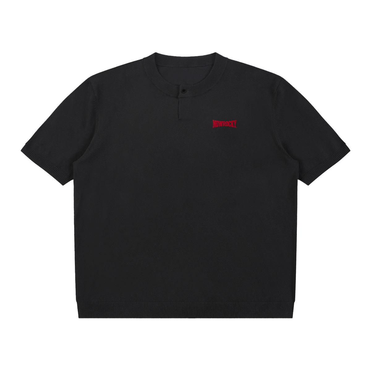 T-shirt Dziany Henley – Nowrocky™ — dziana koszulka henley, ujęcie z przodu na modelu