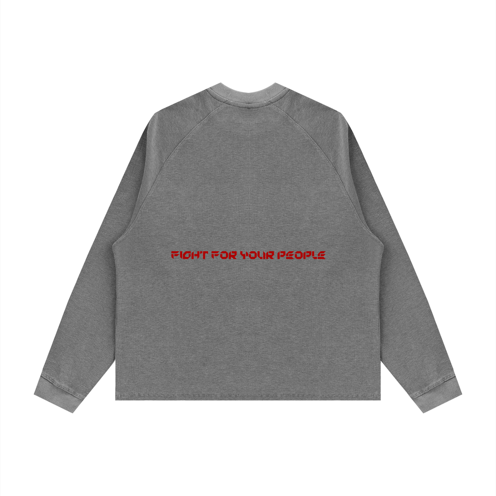 Longsleeve Vintage Wash Boxy Raglan – Nowrocky™ — dolna krawędź i szew boczny