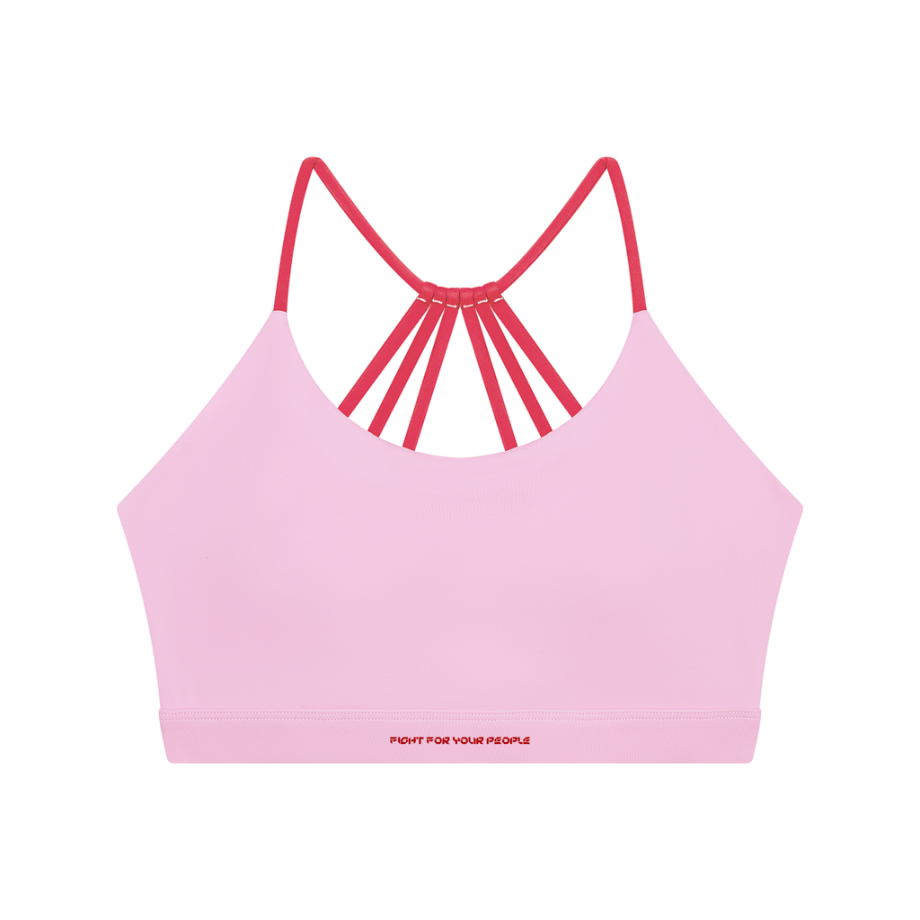 Biustonosz Sportowy Color Block Strappy Back – Nowrocky™ — stanik na modelce, cała sylwetka