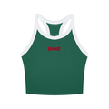 Tank Top Color Block Prążkowany – Nowrocky™ — bezrękawnik sportowy z profilu, cała sylwetka