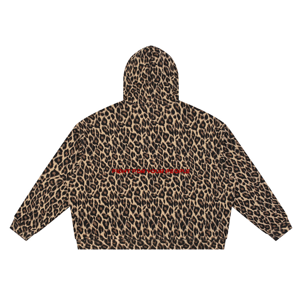 Bluza Leopard Full Zip Contrast Tape – Nowrocky™ — kołnierz i wykończenie przy szyi