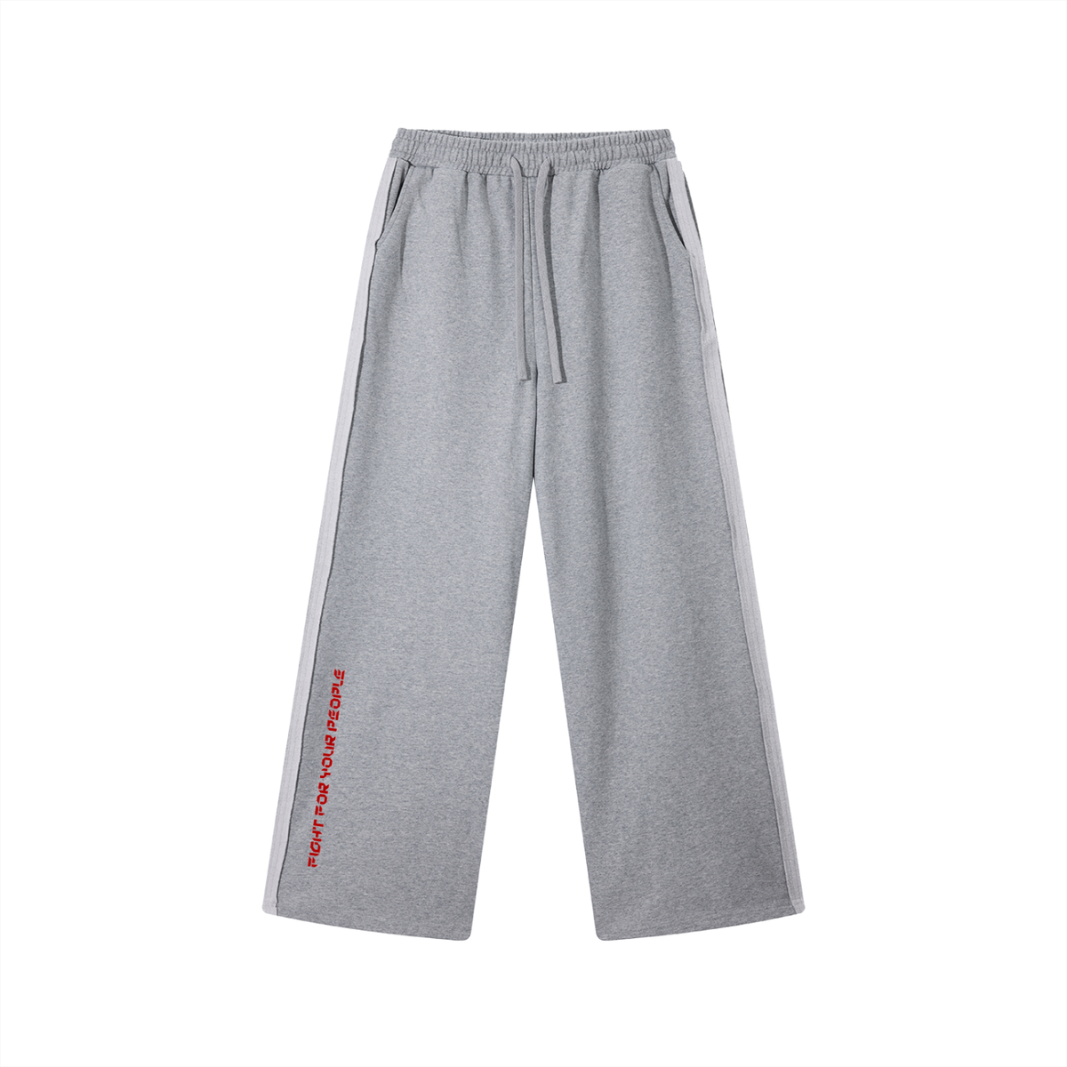 Spodnie Dresowe Contrast Tape Straight Leg – Nowrocky™ — spodnie od dresu na modelu, cała sylwetka