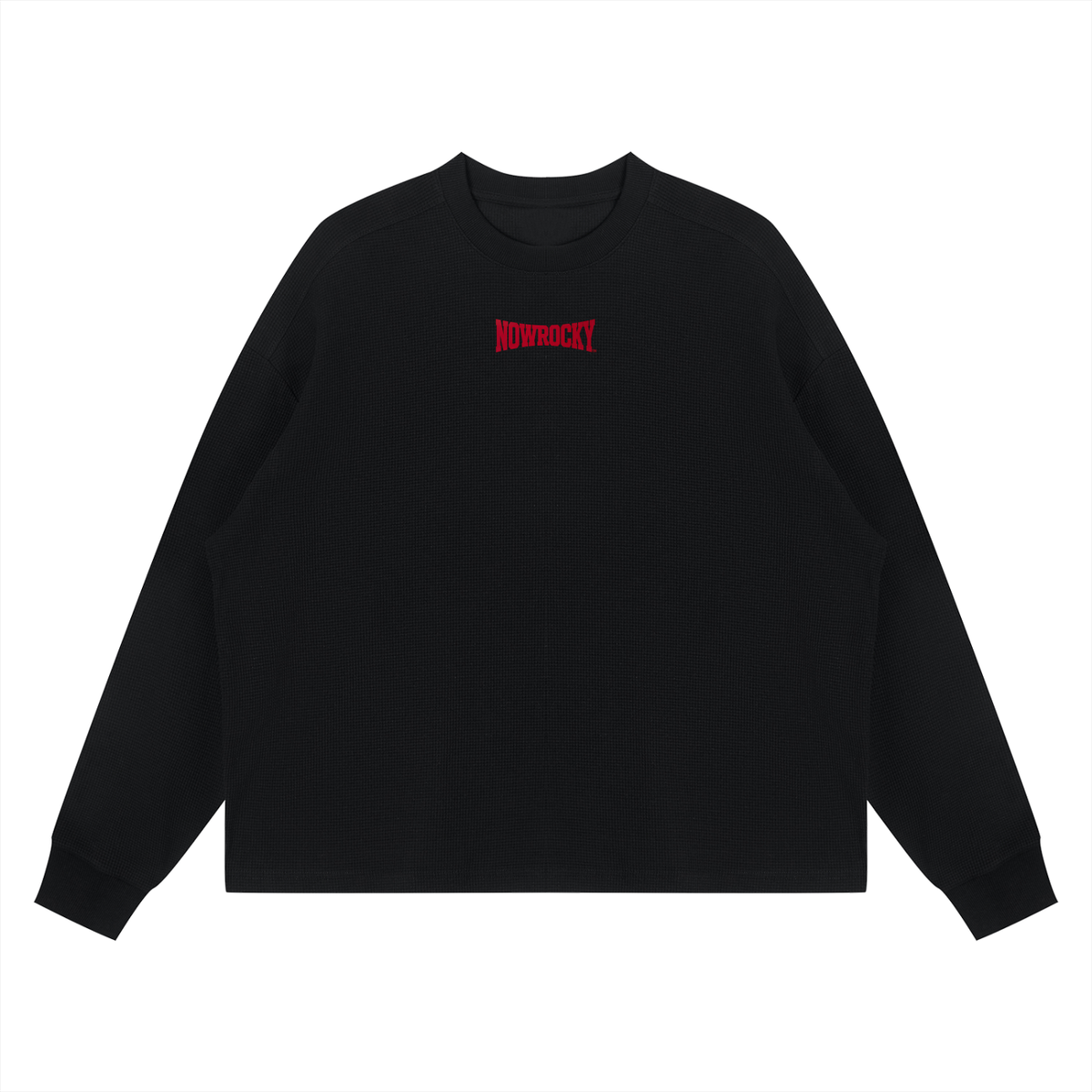 Longsleeve Waffle Boxy Drop Shoulder – Nowrocky™ — koszulka z długim rękawem z waflowej dzianiny