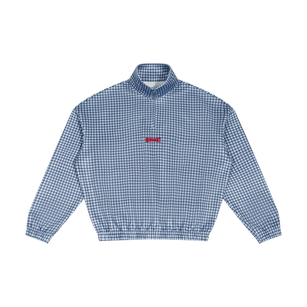 Bluza Plaid Quarter-Zip w kolorze niebieska krata – Nowrocky (streetwear)
