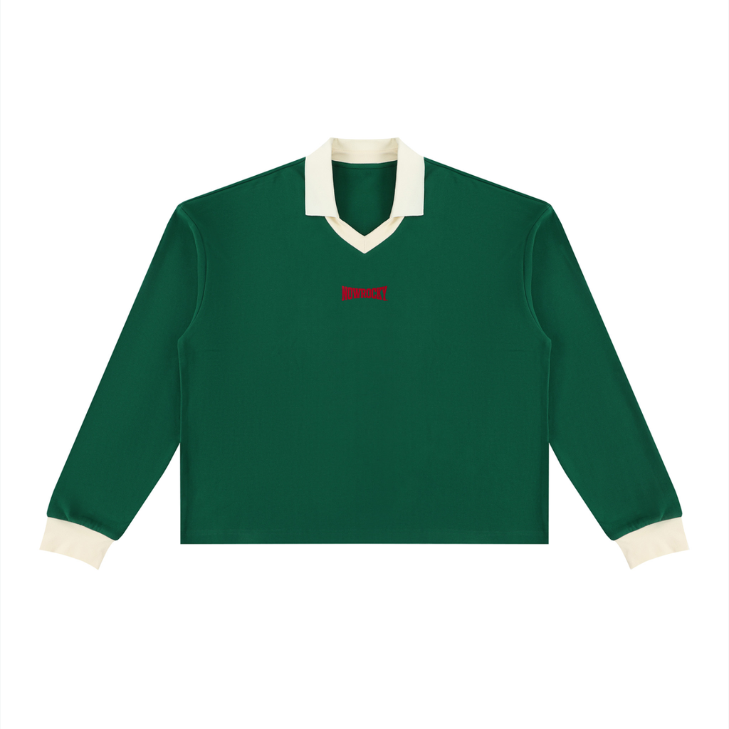 Bluza Color Block Polo Collar – Nowrocky™ — bluza z kołnierzykiem polo, ujęcie z profilu