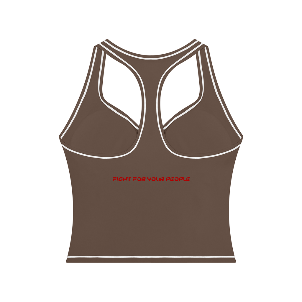 Tank Top Racerback Contrast Stitch – Nowrocky™ — przód i tył obok siebie w kadrze