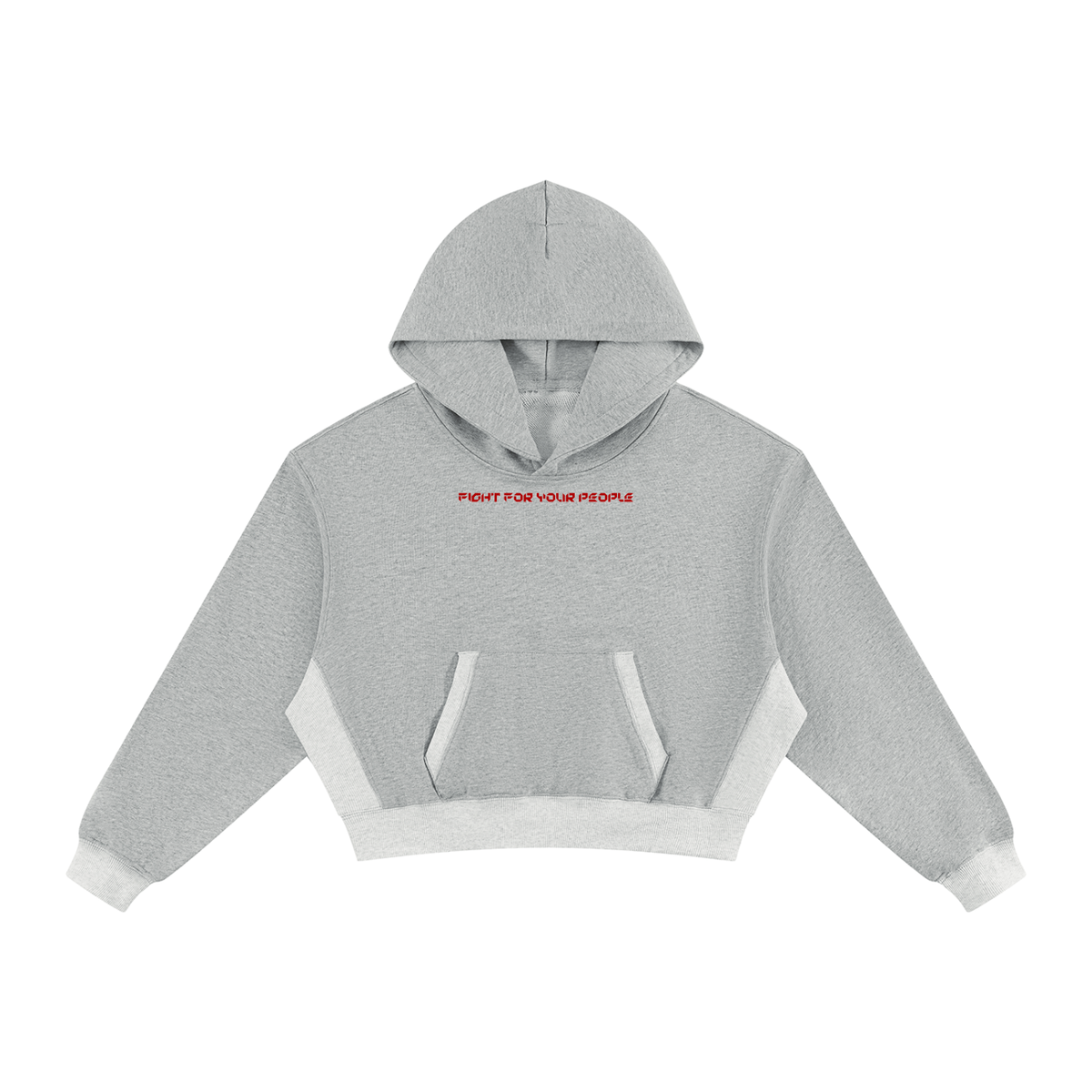 Bluza z Kapturem Color Block w kolorze szary melanz – Nowrocky (streetwear)