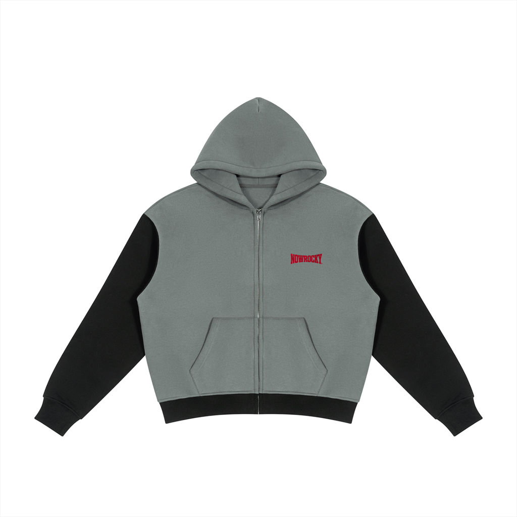 Bluza z Kapturem Color Block Fleece w kolorze grafitowo-czarny – Nowrocky (streetwear)