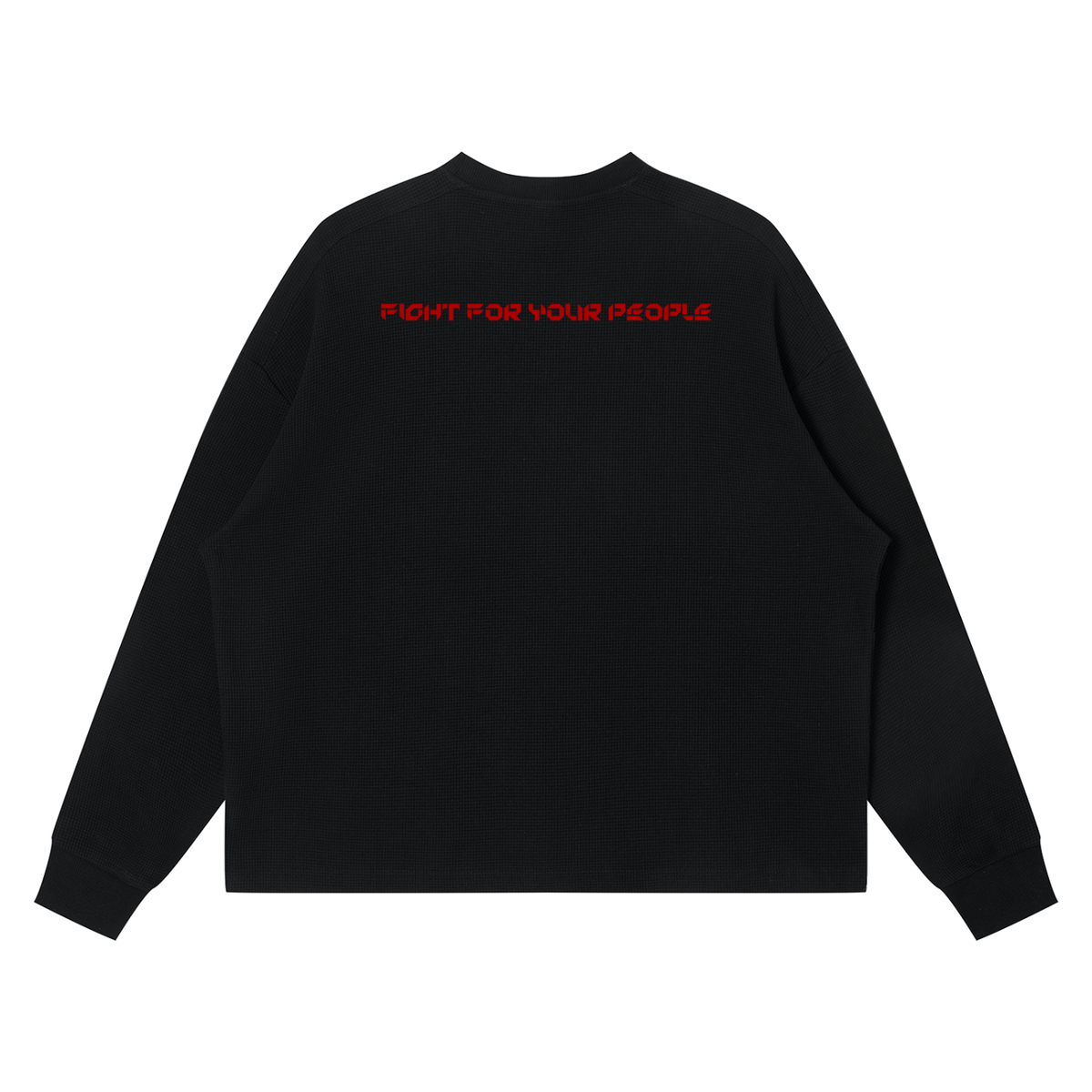 Longsleeve Waffle Boxy Drop Shoulder – Nowrocky™ — longsleeve boxy, widok z tyłu