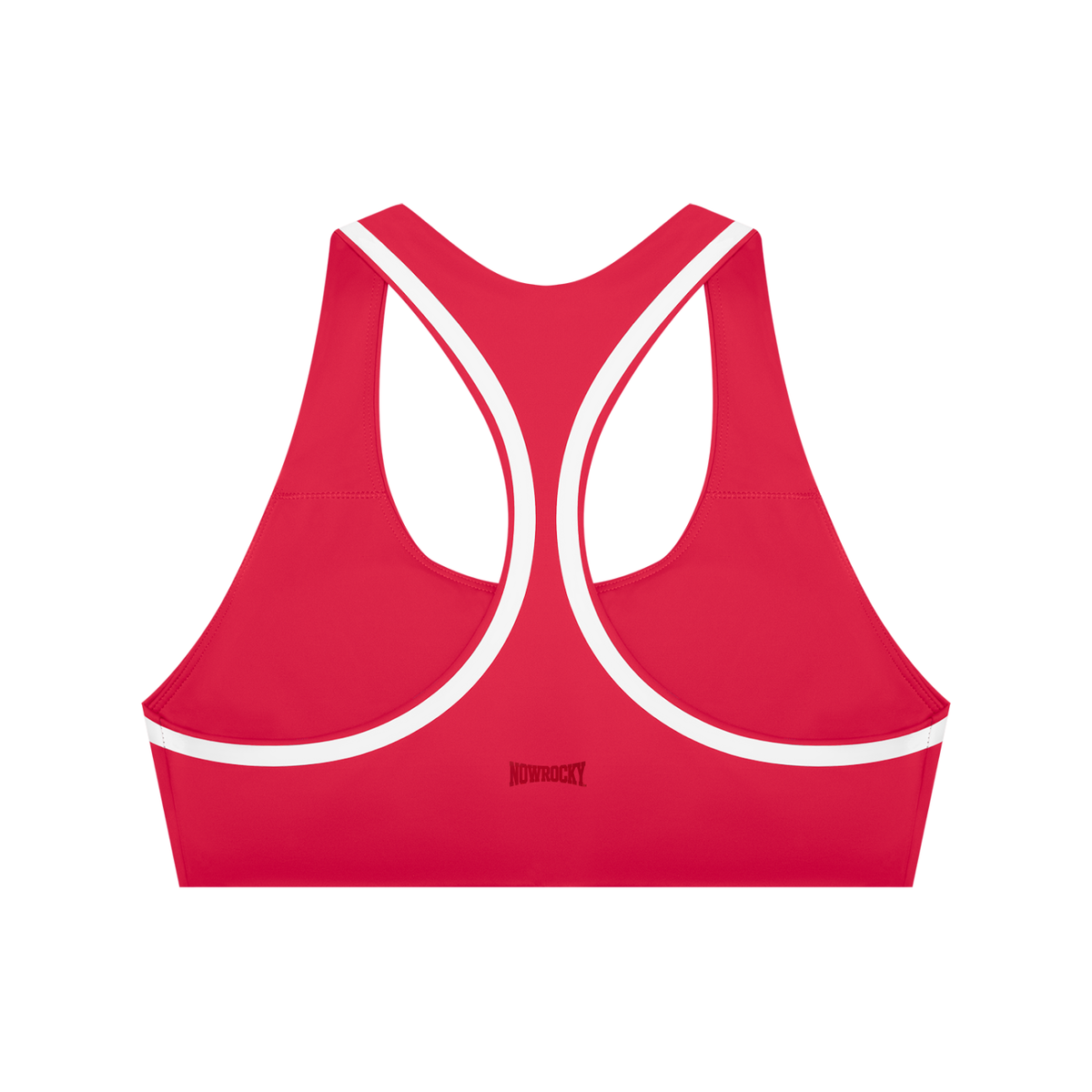 Biustonosz Sportowy Racerback Contrast Tape – Nowrocky™ — układ na płasko na jasnym tle