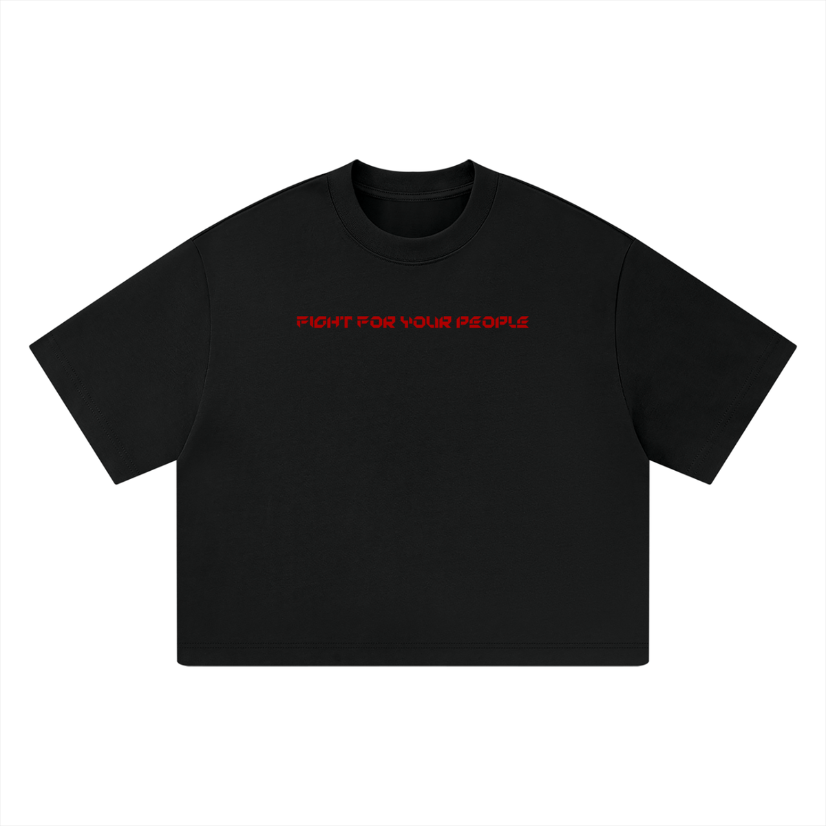 T-shirt Heavyweight Boxy Crop – Nowrocky™ — gruba koszulka o kroju boxy, ujęcie z przodu