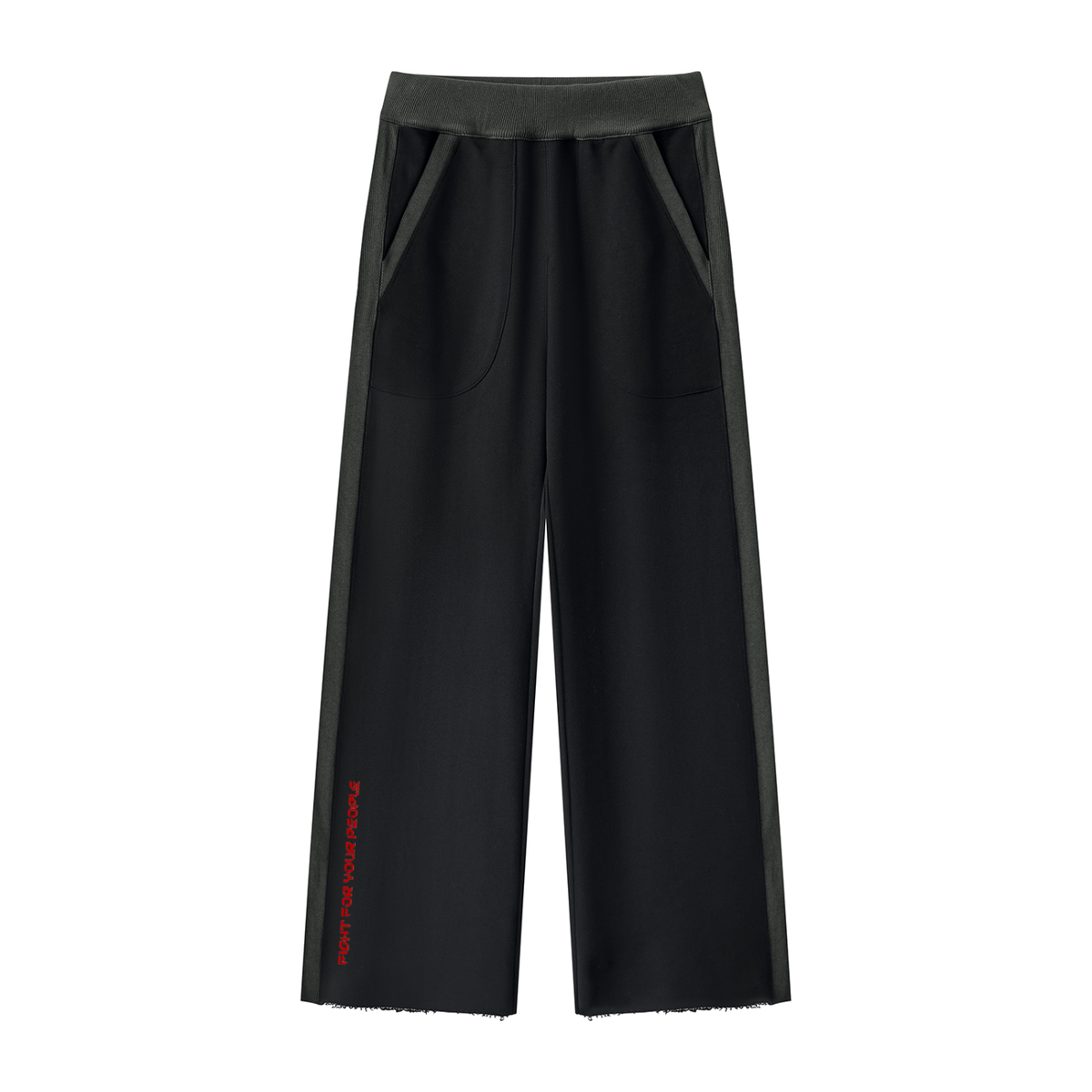 Spodnie Dresowe Color Block Raw Hem w kolorze czarny – Nowrocky (streetwear)