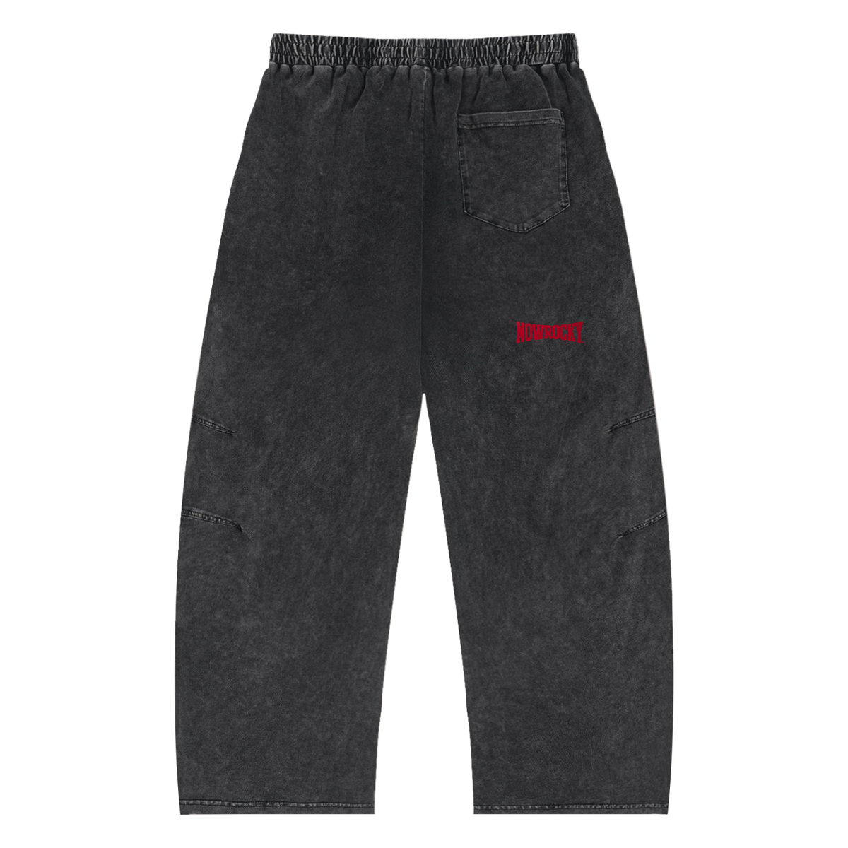 Spodnie Snow Wash Drawstring – Nowrocky™ — spodnie ze sznurkiem w pasie, widok z tyłu