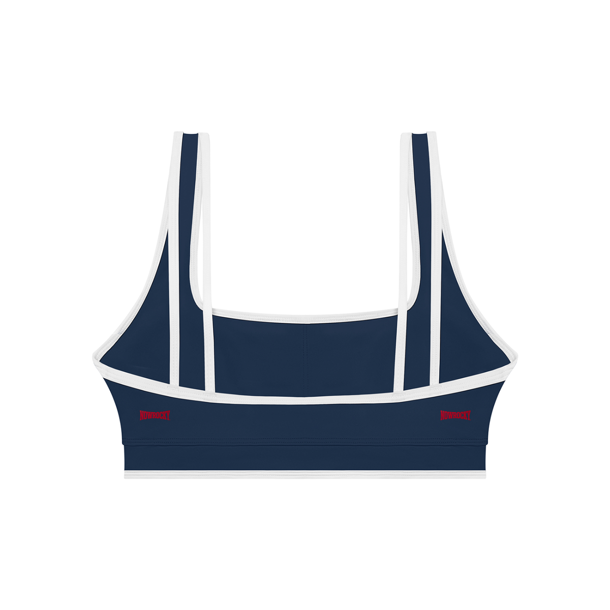 Biustonosz Sportowy Color Block – Nowrocky™ — układ na płasko, pełny obrys kroju