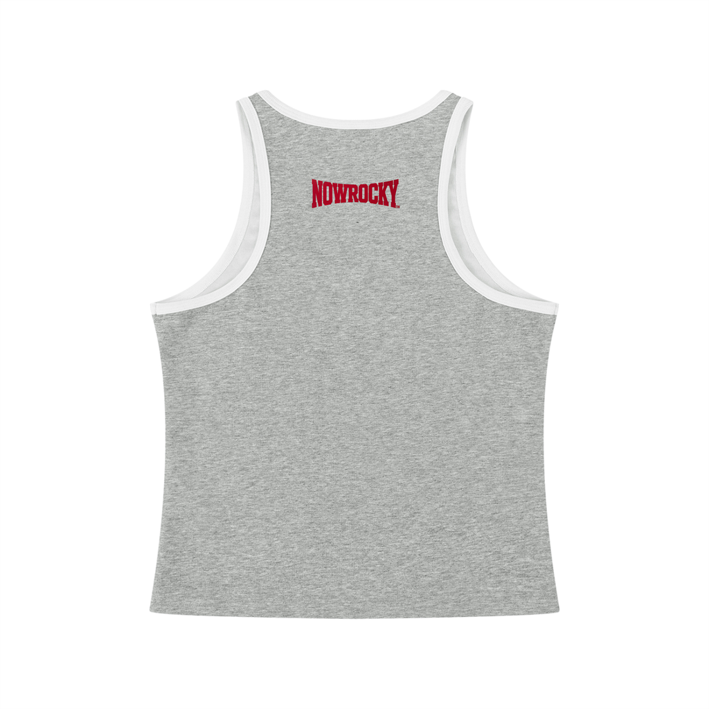 Tank Top Crop Contrast Trim – Nowrocky™ — zestawienie dwóch kolorów w detalu