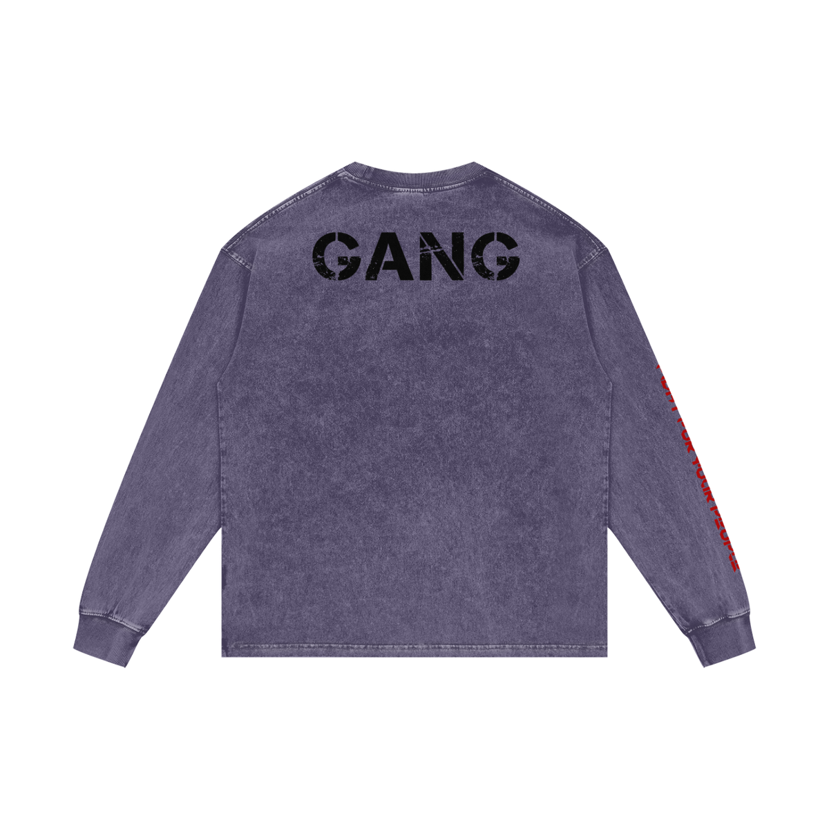Longsleeve Acid Wash Oversize – Nowrocky™ — długi rękaw i mankiet z bliska