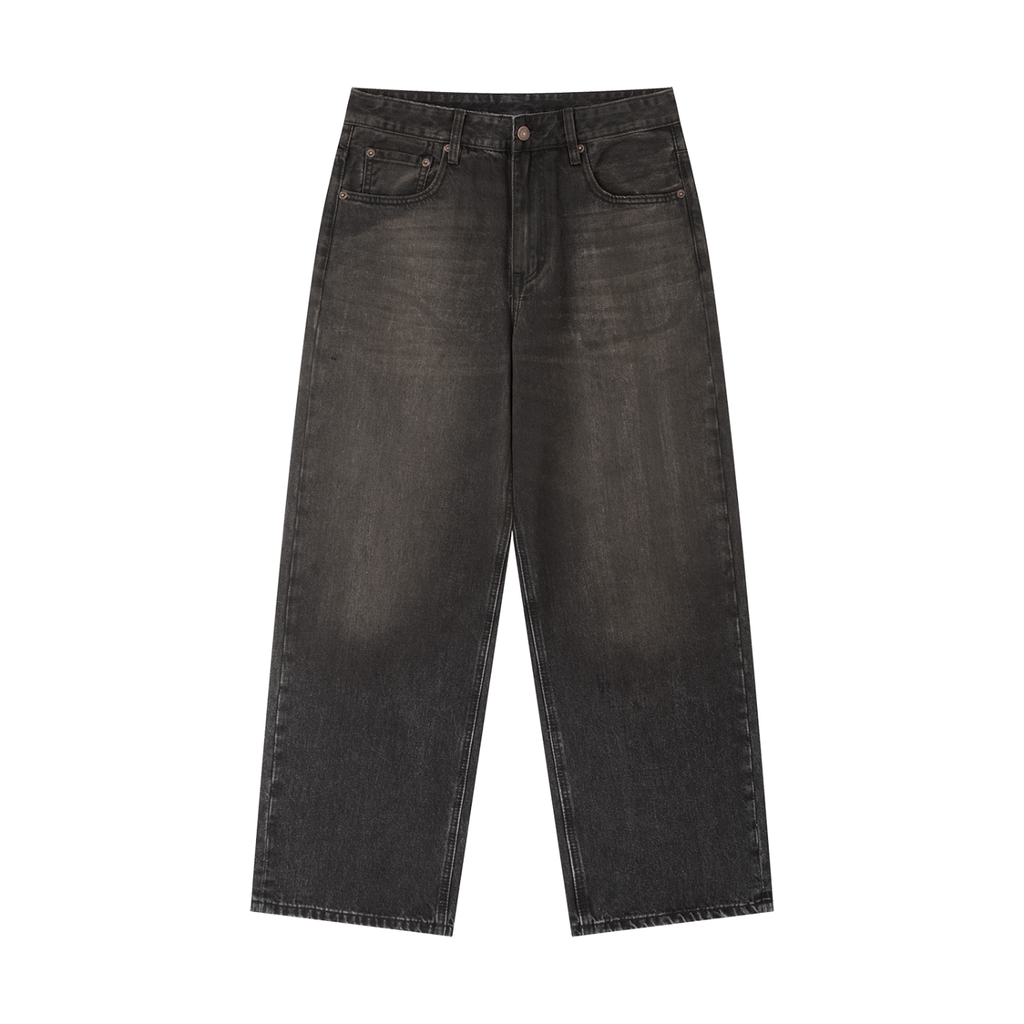 Jeansy Heavyweight Vintage Wash – Nowrocky™ — spodnie jeansowe z ciężkiego denimu, ujęcie z przodu