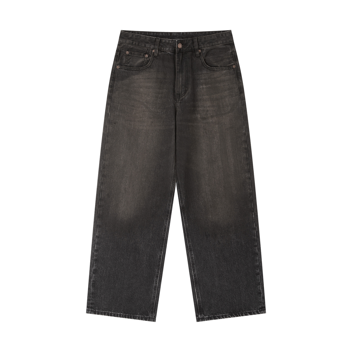 Jeansy Heavyweight Vintage Wash – Nowrocky™ — spodnie jeansowe z ciężkiego denimu, ujęcie z przodu