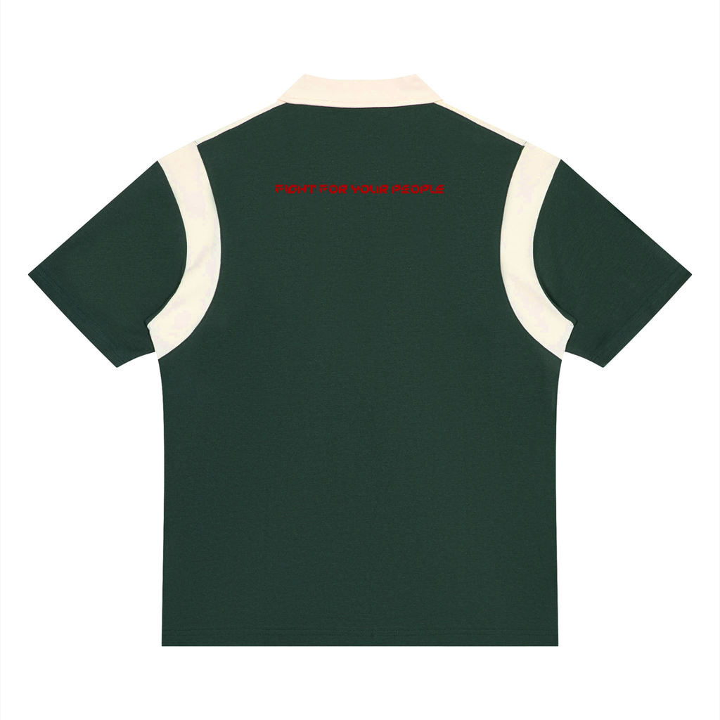 Polo Color Block Quarter Zip – Nowrocky™ — zamek przy kołnierzu, zbliżenie