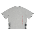 T-shirt Plaid Panel w kolorze szary melanz – Nowrocky (streetwear)