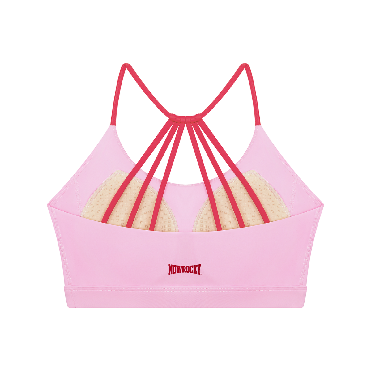 Biustonosz Sportowy Color Block Strappy Back – Nowrocky™ — układ pasków na plecach, zbliżenie