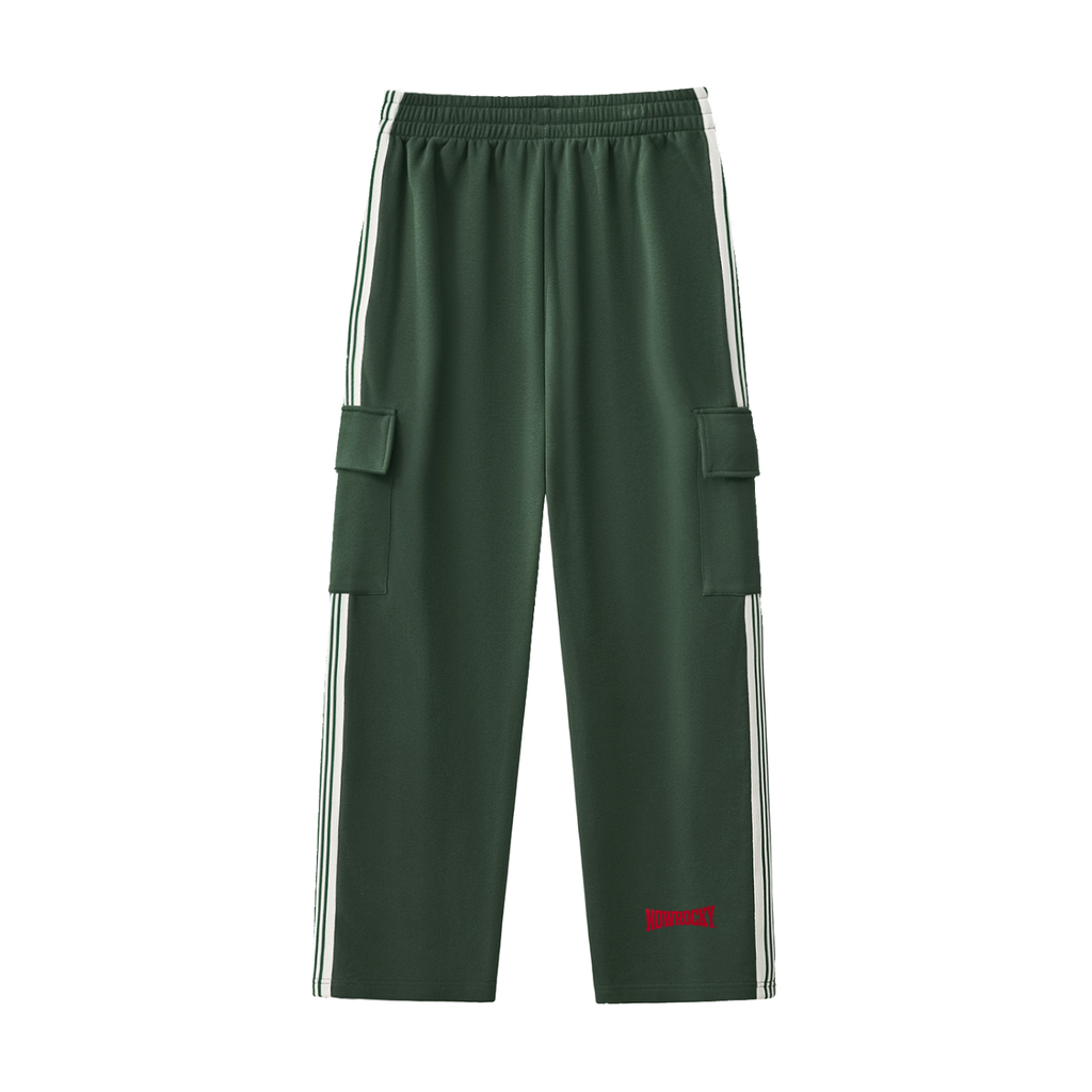 Spodnie Cargo Side Stripe Straight Leg – Nowrocky™ — zbliżenie na kieszeń cargo