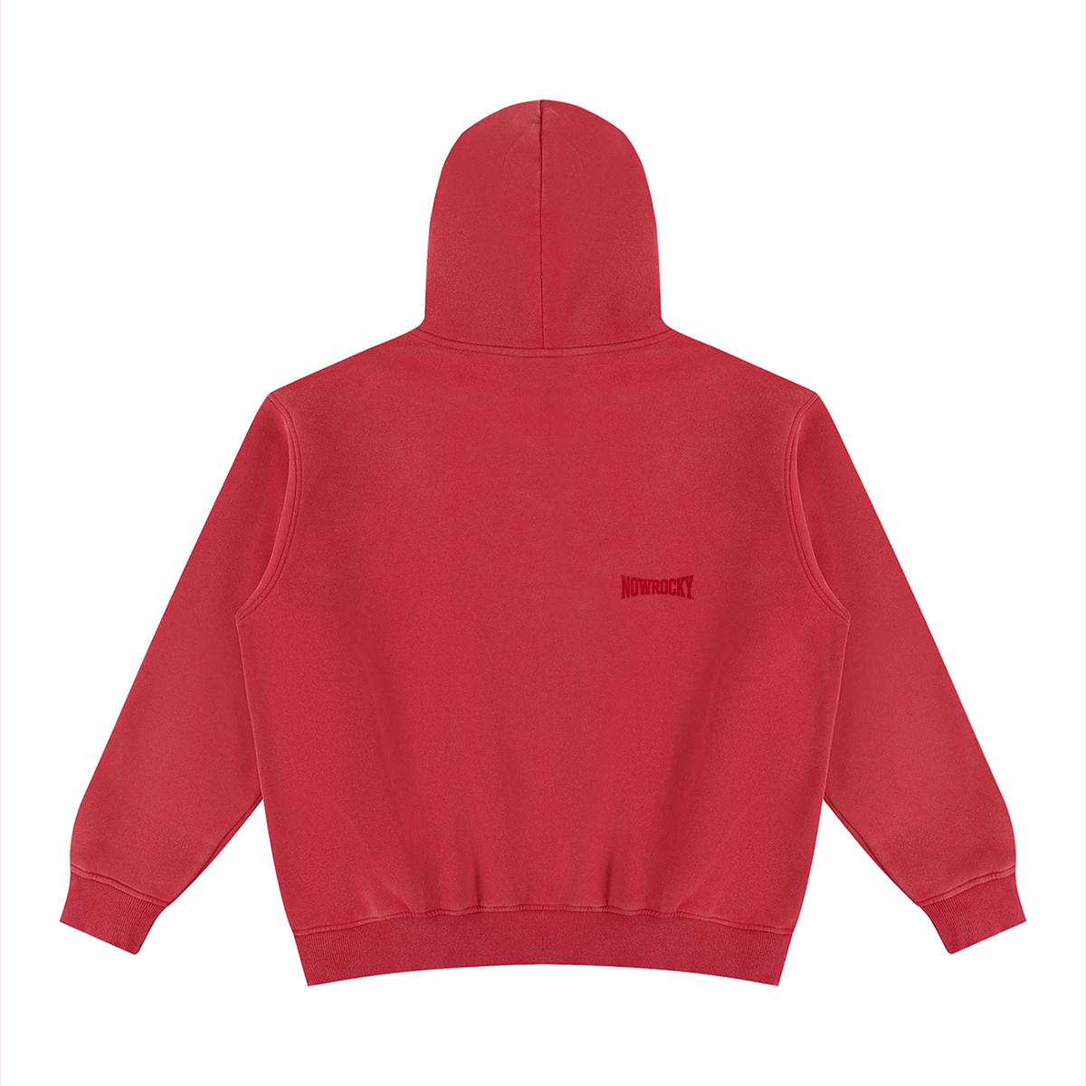 Bluza z Kapturem Fleece Vintage Wash w kolorze czerwony – Nowrocky (streetwear)