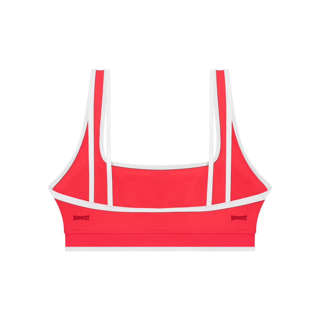 Biustonosz Sportowy Color Block – Nowrocky™ — zbliżenie na łączenie dwóch kolorów