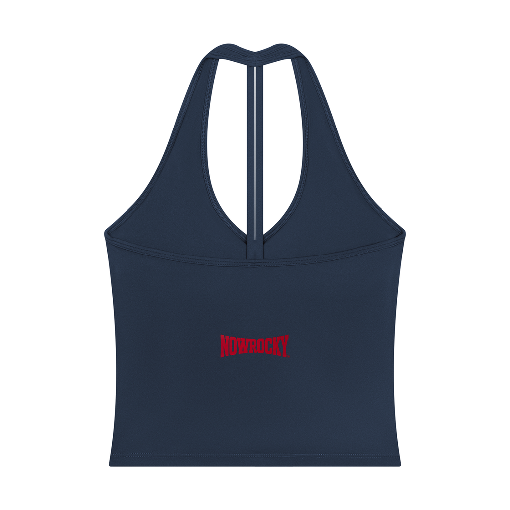 Tank Top Halter V-Neck Cropped – Nowrocky™ — zbliżenie na dekolt w serek