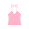 Tank Top Halter Crop Contrast Tape – Nowrocky™ — wiązanie za szyją w zbliżeniu