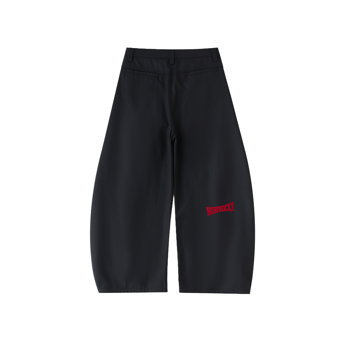 Spodnie Barrel Leg Tailored – Nowrocky™ — spodnie garniturowe, widok z tyłu