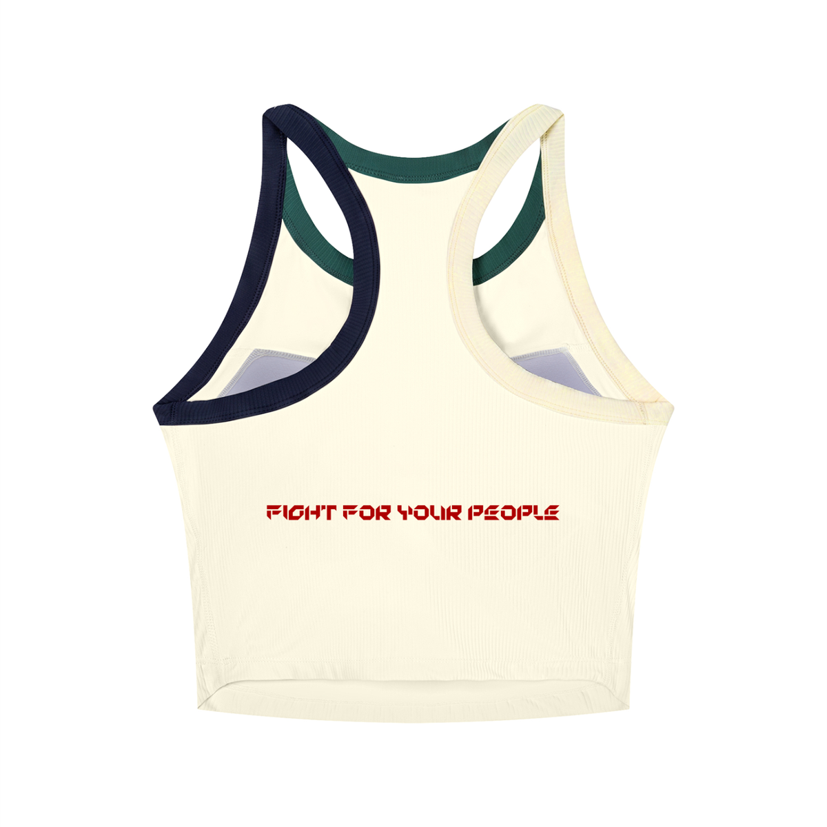 Tank Top Color Block Prążkowany – Nowrocky™ — top bez rękawów od tyłu, podział kolorów
