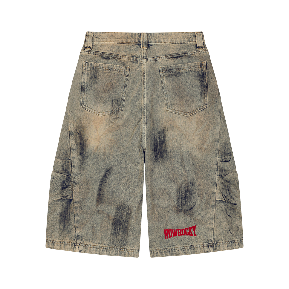 Szorty Jeansowe Vintage Wash – Nowrocky™ — ujęcie z profilu, linia nogawki