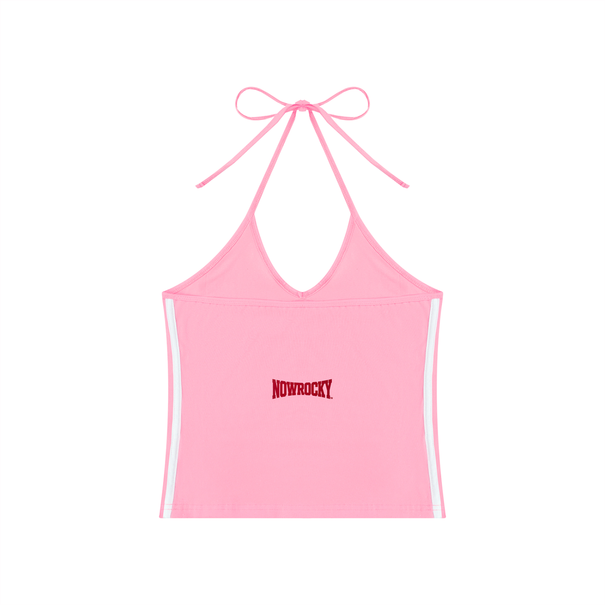 Tank Top Halter Crop Contrast Tape – Nowrocky™ — odkryte plecy i linia szwu