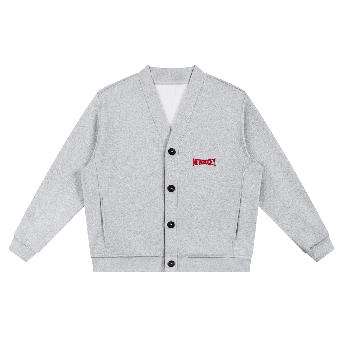 Bluza Kardigan Heavyweight V-Neck – Nowrocky™ — bluza na modelu, cała sylwetka
