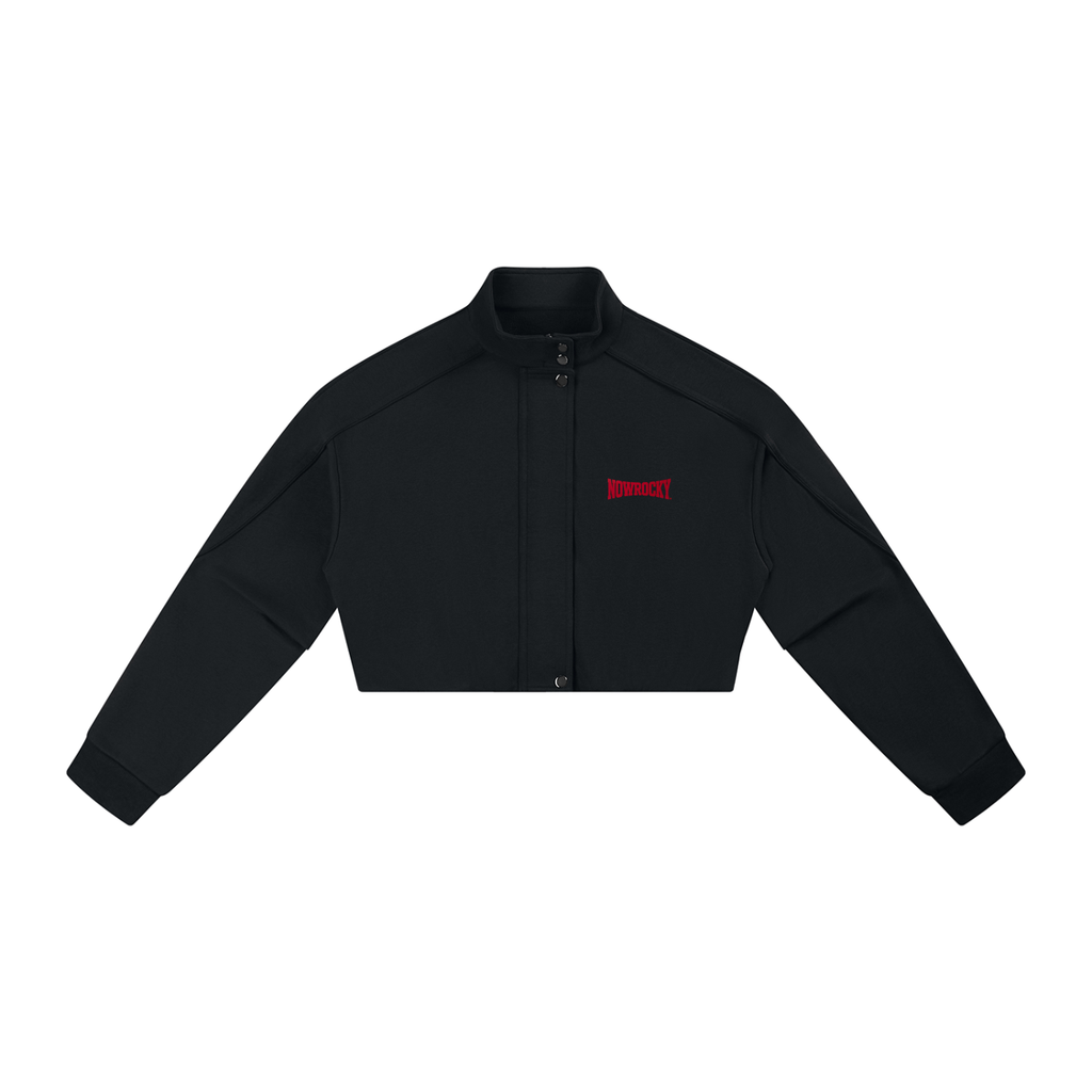 Kurtka Damska Cropped ze Stójką – Nowrocky™ — krótka kurtka damska ze stójką, przód