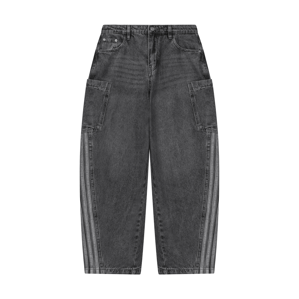 Jeansy Barrel Leg Vintage Wash – Nowrocky™ — spodnie jeansowe barrel leg, przód