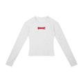 Longsleeve Slim Raglan Crop – Nowrocky™ — układ na płasko, strona przednia