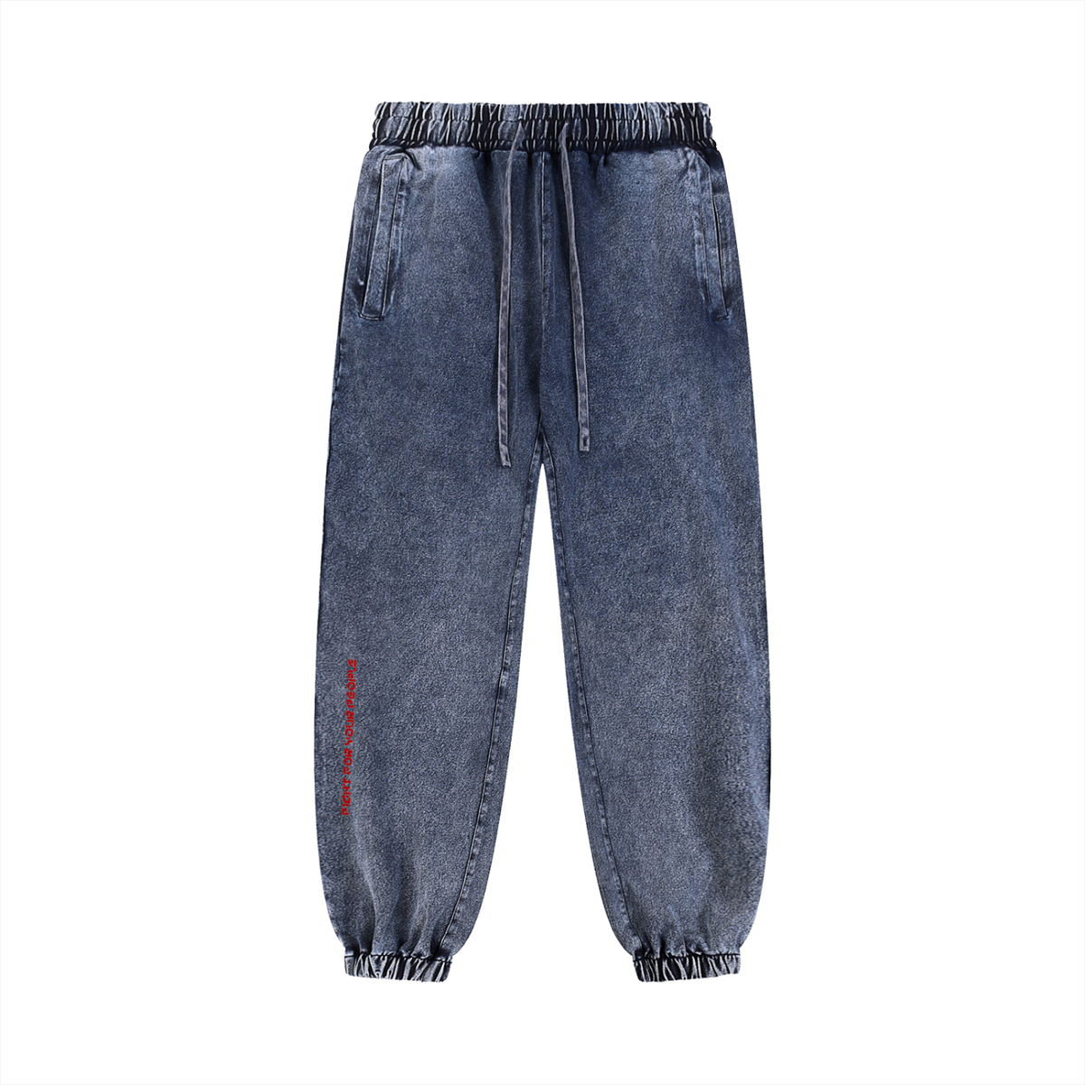 Spodnie Dresowe Snow Wash Jogger – Nowrocky™ — detal przetarcia snow wash