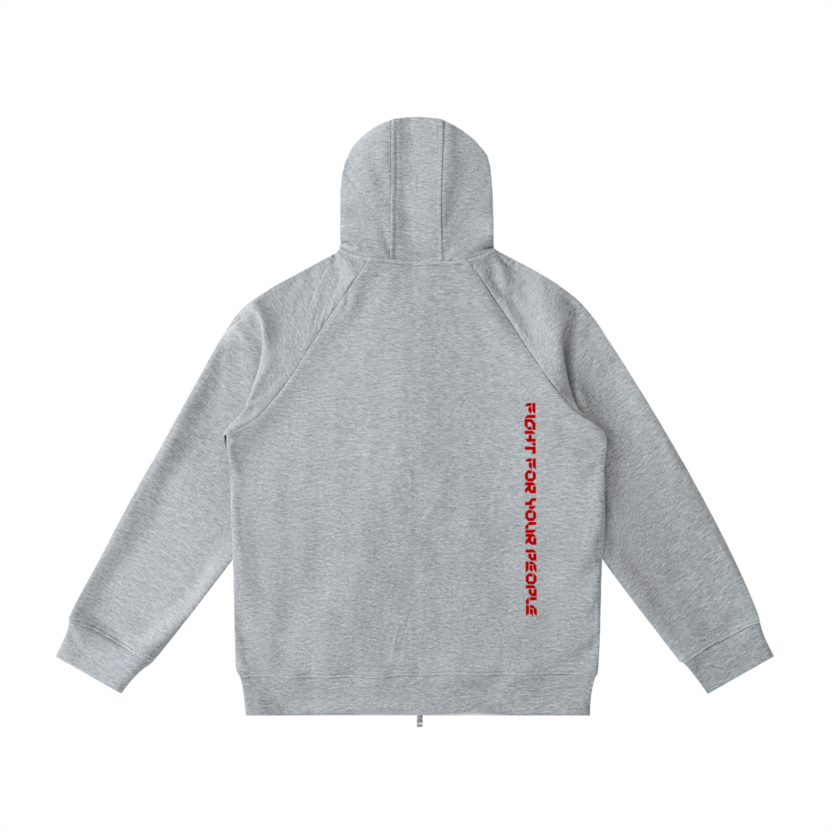 Bluza Zip Hoodie Raglan Heavyweight – Nowrocky™ — kaptur ze sznurkiem w zbliżeniu