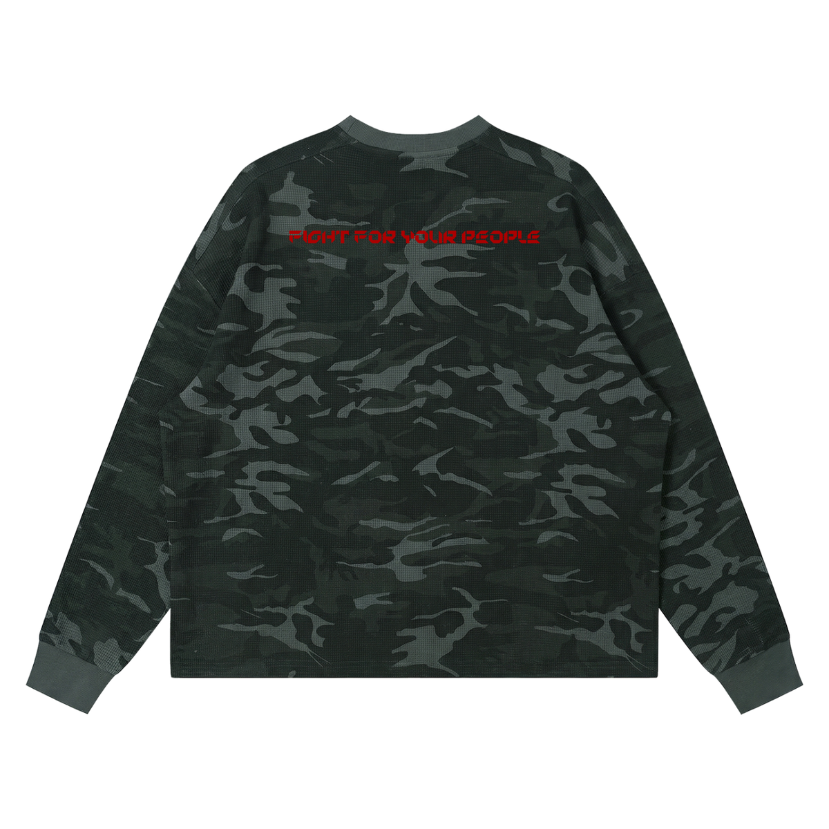 Longsleeve Waffle Boxy Drop Shoulder – Nowrocky™ — dolna krawędź i szew boczny