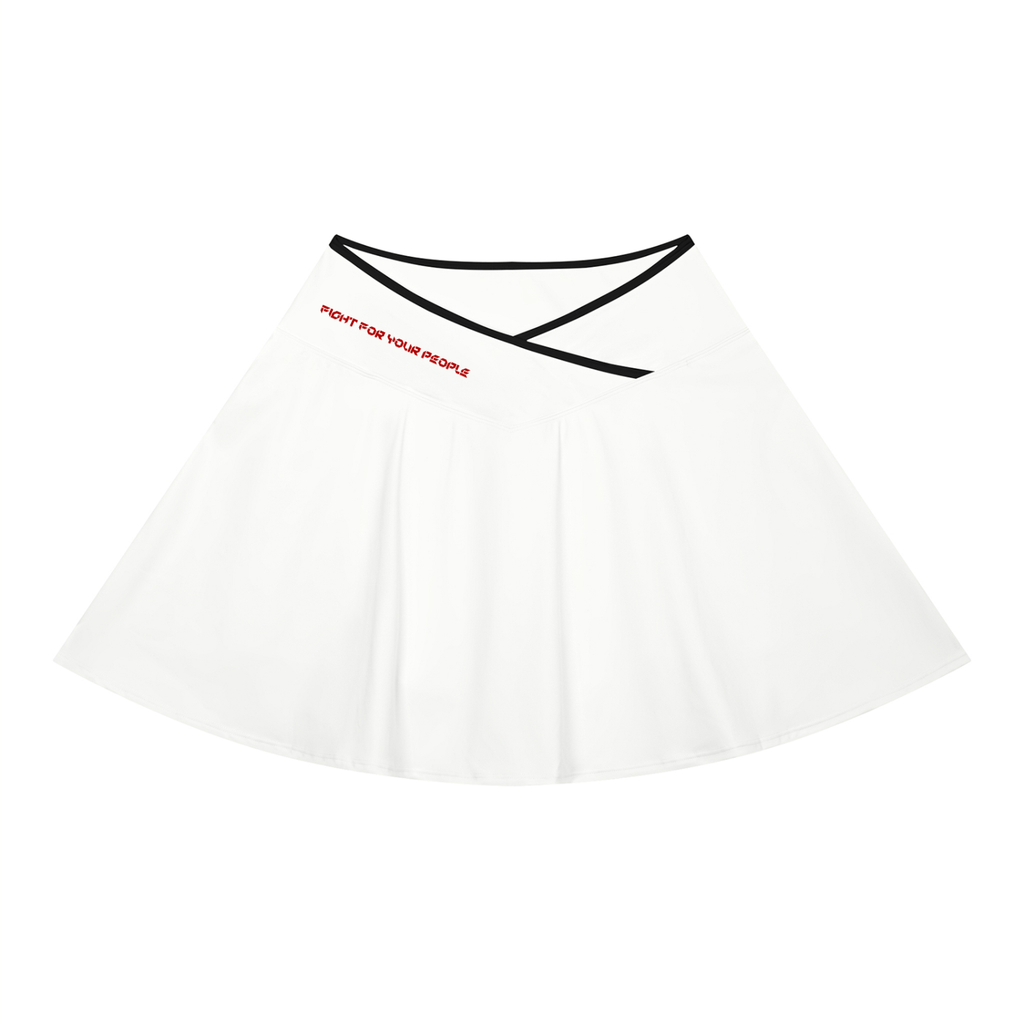 Spódnica A-Line Crossover – Nowrocky™ — kobieca spódnica z profilu, cała sylwetka na modelce
