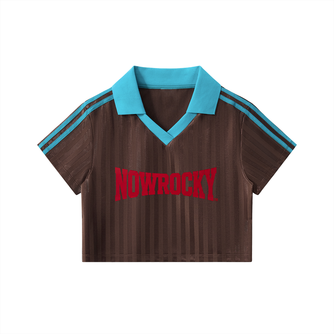 Krótki Top Jersey z Kontrastowym Kołnierzykiem – Nowrocky™