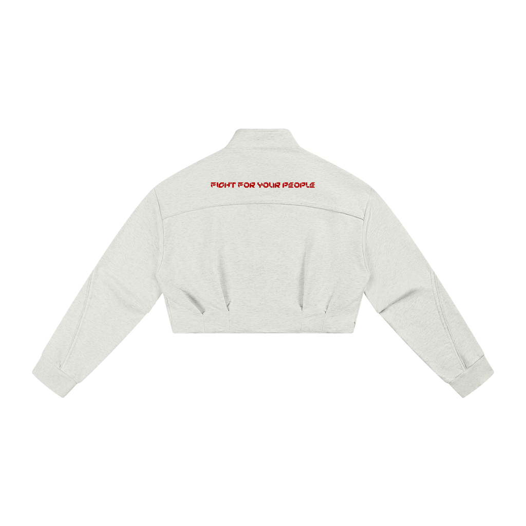 Kurtka Damska Cropped ze Stójką – Nowrocky™ — stójka i wykończenie kołnierza
