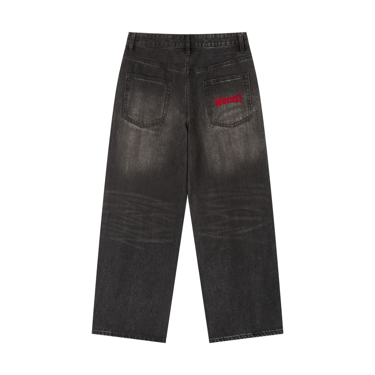 Jeansy Heavyweight Vintage Wash – Nowrocky™ — jeansy w spraniu vintage, widok z tyłu