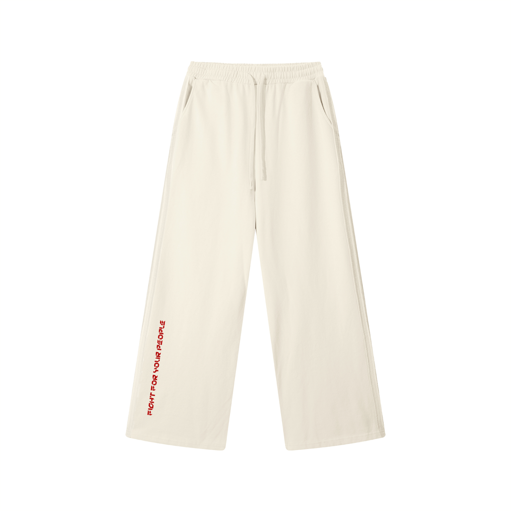 Spodnie Dresowe Contrast Tape Straight Leg – Nowrocky™ — detal dzianiny dresowej