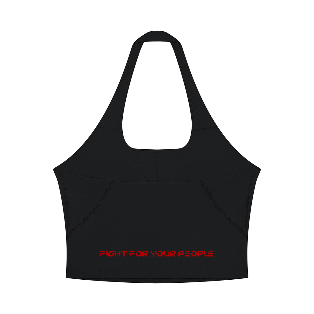 Tank Top Halter Crop – Nowrocky™ — koszulka bez rękawów z wiązaniem na szyi, tył